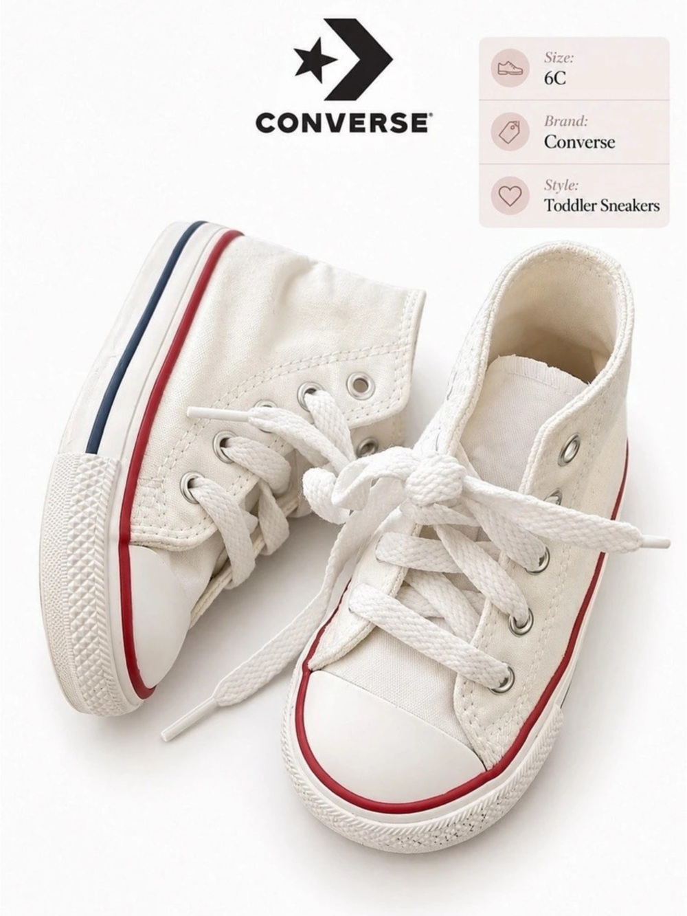 Converse Chuck Taylor All Star High Top Toddler High Top Sneakers White Baby 6C